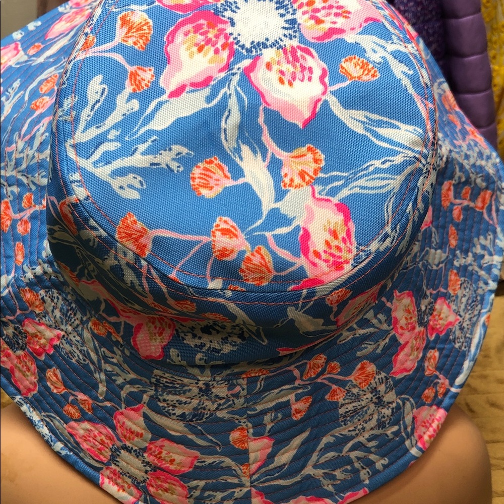 Lilly Pulitzer Blue and Pink Floral Hat